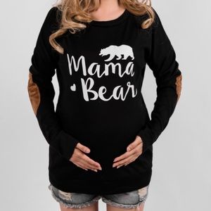 Letter Print Long Sleeve Maternity Pullover